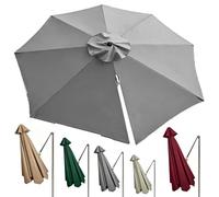OPOLDBDMAC Round Offset Cantilever Umbrella Canopy 10ft 11.5ft Yard Umbrella Replacement Top, Outdoor Garden Pool Parasol Replacement Fabric Anti-UV Cloth(Gray,3.5m/11.5ft)