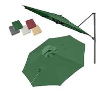 OPOLDBDMAC Round Offset Umbrella Canopy 10ft 11.5ft Yard Cantilever Umbrella Replacement Top, Outdoor Garden Pool Parasol Replacement Fabric Anti-UV Cloth Single Top(Dark green,3m/10ft)