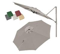 OPOLDBDMAC Round Offset Umbrella Canopy 10ft 11.5ft Yard Cantilever Umbrella Replacement Top, Outdoor Garden Pool Parasol Replacement Fabric Anti-UV Cloth Single Top(Taupe,3m/10ft)