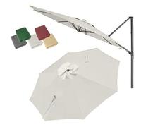 OPOLDBDMAC Round Offset Umbrella Canopy 10ft 11.5ft Yard Cantilever Umbrella Replacement Top, Outdoor Garden Pool Parasol Replacement Fabric Anti-UV Cloth Single Top(Off-white,3.5m/11.5ft)