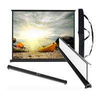 OPOLDBDMAC Tabletop/Desktop Projector Screen Mobile Movie Screen Small Manual Pull Up Projection Screen Self Standing 20 30 40 50 Inch Video Screen Portable(30inch-16:9)