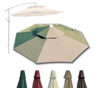 OPOLDBDMAC Umbrella Replacement Top Cantilever Yard Umbrellas Replacement Canopy Round Double Top 9ft Patio Umbrella Canopy Offset Hanging Parasol Cloth(Khaki)