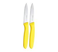 OPOLIA Paring Knife Fruit Knife Set (Pack of 2), Stainless Steel, Extra Sharp Blades, Sturdy Plastic Handle, Knife for Cutting Fruit and Vegetables.Yellow