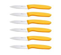 OPOLIA Paring Knife Fruit Knife Set (Pack of 6), Stainless Steel, Extra Sharp Blades, Sturdy Plastic Handle, Knife for Cutting Fruit and Vegetables.Orange