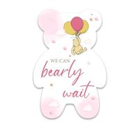 Opomzk Winnie the Pooh Baby Shower Invitations - Pink Bear Shaped Invites - 20 Pack with Envelopes