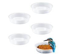 Opopark 4 Pcs Bird Water Bowl Replacement Transparent Bird Feeder Animal Lovers Garden Decoration Hanger Wildlife Feeding Station