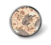 Opossum And Roses Lapel Pins Metal Pin Badge Personalized Pinback Button Badges Classic Round Badge Recognition Enamel Lapel Pin for Jackets, Backpacks, Bags