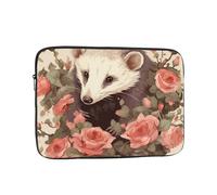 Opossum and Roses Laptop Sleeve for Women Men, 17 Inch Waterproof Laptop Bag Lightweight Notebook Computer Cover Bag