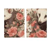 Opossum And Roses Leather Passport Holder Handmade Passport Cover with Card And Ticket Slot Easy Access Passport Case Passport Wallet Passport Holder for Women And Men, style, 20.3x13.8cm