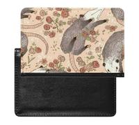 Opossum And Roses Passport Cover Family Printed Leather Passport Holder Minimalist Front Pocket Slim Travel Wallet Cover Case Lightweight Credit Card Holder for Women Men