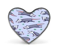 Opossum Button Pin Elegant Heart Lapel Pin Fashion Love Printed Brooch Badge Funny Enamel Pins Brooch Pins Pinback Button Badges for Bag Jacket Clothes Accessories