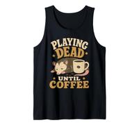 Opossum Coffee Playing Dead Funny Possum Caffeine Humor Tank Top