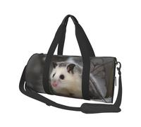 Opossum In Snow Duffle Bag for Women Men Personal Item Travel Bags Canvas Weekender Overnight Bag Lightweight Sports Tote Gym Bags Carry On Luggage Bag, Black, One Size