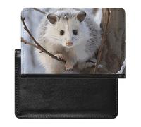 Opossum In Snow Passport Holder Passport Cover Protector Essentials with Credit Card Slots for Women Men