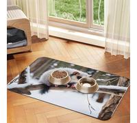 Opossum in Snow Print Pet Absorbent Leather Tablecloth Perfect for Dogs, Cats, and Other Pets