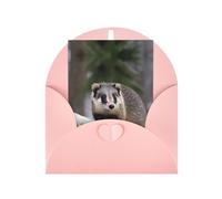 Opossum In Snow Print Printing Notecards With Envelopes,Vertical Love Buckle Blank Pearl Paper Packaging Holiday Greeting