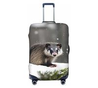 Opossum in Snow Print Travel Luggage Cover Suitcase Cover Protector Suitcase Washable Baggage Covers Anti-Scratch