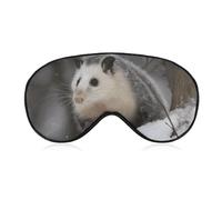 Opossum in Snow Sleep Mask, Ultra Soft Eye Mask for Sleeping with Adjustable Strap, Comfortable Lightweight Blindfold Eyeshade, Total Blackout Eye Cover for Night Sleep Travel Office Nap