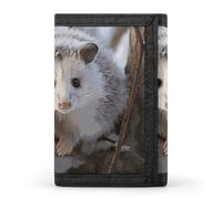 Opossum In Snow Wallet Compact Blocking Trifold Wallets with Zipper Minimalist Purse Wallet Credit Card Holder