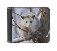 Opossum In Snow Wallet Fashionable Slim Leather Wallet with Multiple Card Slots And Hidden Compartments Wallets