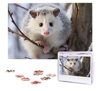 Opossum In Snow Wooden Puzzles 1000 Pieces Personalized Jigsaw Puzzle For Adults Interesting Custom Photo Puzzles Gift For Holiday Birthday Wedding Anniversay