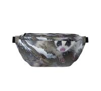 Opossum in Tree Printed Waist Bag Adjustable Bum Bag Lightweight Travel Waist Fanny Pack Belt for Walking Cycling Hiking Travel