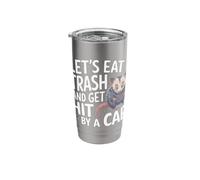Opossum Let's Eat Trash and Get Hit By A Car Stainless Steel Insulated Tumbler