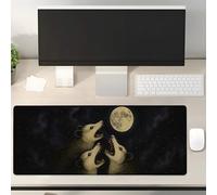 Opossum Moonlight Mouse Pad Gifts 31.5" x 11.8", Non-Slip Rubber Base MousePads for Computers Laptop School Office Home Accessories Decor, Mouse Pad, Keyboard Desk Mat