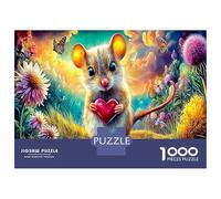 Opossum on Branch 1000 Pcs Premium Cardboard Love Mouse Jigsaw Puzzle Pack Puzzle Enthusiasts Fun And Challenging Family Game for Wall Art Puzzle 52x38cm/1000pcs