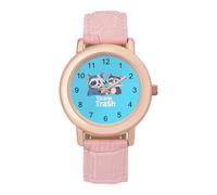 Opossum Raccoon Rat Team Trash Fashion Women's Wrist Watches Analogue 3 Hand Leather Strap Quartz Watch