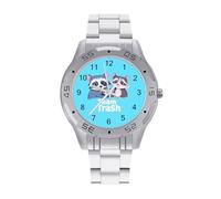 Opossum Raccoon Rat Team Trash Men's Wrist Watches Stainless Steel Strap Business Quartz Watch for Daily Wear