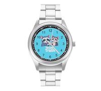 Opossum Raccoon Rat Team Trash Men's Wrist Watches Stainless Steel Strap Minimalist Business Quartz Watch for Daily Wear
