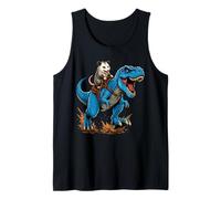 Opossum Riding T Rex Dinosaur Funny Wildlife Adventure Ride Tank Top