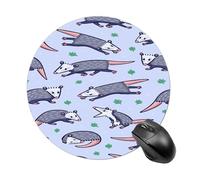 Opossum Round Mouse Pad Non-Slip Rubber Base Mousepad Waterproof Small Mouse Mat Cute Computer Mouse Mat for Office, Home, Gaming, Laptop 7.8 X 7.8 Inches