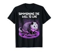 Opossum Shirt Summoning Demons Satanic Possum Pentagram T-Shirt