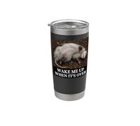 Opossum Wake Me Up When It's Over Sarcastic Bored Slacker Stainless Steel Insulated Tumbler