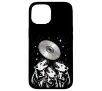 Opossum Worship Retro CD Disc Funny Space Scene Case for iPhone 15