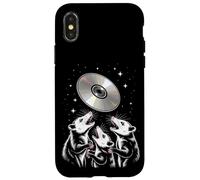Opossum Worship Retro CD Disc Funny Space Scene Case for iPhone X/XS