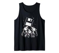 Opossum Worship Retro Floppy Disk Stars Night Tank Top
