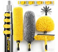 Opow 36 Foot High Ceiling Duster Kit with 7-30ft Heavy Duty Aluminum Extension Pole, Microfiber Feather Duster, Cobweb Duster, Window Squeegee & Cleaner