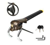 OPP ULITE Steering Wheel Lock Universal Anti-Theft Locking Devices,Heavy Duty Great Deterrent Adjustable Security Car Lock for Auto Truck SUV Van Wheel Lock with 3 Keys
