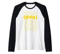 Oppai Hentai Anime Manga Fan Cool Japanese Design Raglan Baseball Tee