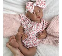 Oppaionaho 18'' Realistic Full Body Silicone Reborn Baby Dolls Black Girl 45CM Real Life African American Newborn Doll Advanced Painted Gift (Girl D)
