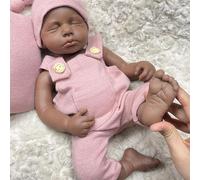 Oppaionaho 20 Inch Loulou Realistic Full Body Silicone Reborn Baby Dolls African American, Newborn Doll That Look Real Sleeping Babies (Girl, African)