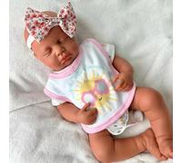 Oppaionaho 20 Inch Loulou Realistic Full Body Silicone Reborn Baby Dolls, Newborn Doll That Look Real Sleeping Babies Anatomically Correct (Girl, Tan)