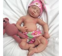 Oppaionaho 20 Inch Loulou Realistic Full Body Silicone Reborn Baby Dolls, Newborn Doll That Look Real Sleeping Babies Anatomically Correct Gift (Girl, Caucasian)