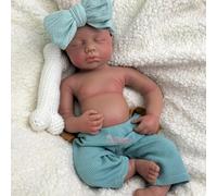 Oppaionaho 20 Inch Loulou Realistic Full Body Silicone Reborn Baby Dolls, Newborn Doll That Look Real Sleeping Babies Anatomically Correct (Girl, Dark)