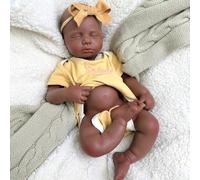 Oppaionaho 20'' Lifelike Reborn Baby Dolls Full Body Silicone African American Toddler, Realistic Sleeping Black Girl Newborn Baby Doll Weighted Soft Body Gift for Kids (Girl)