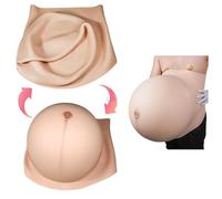 Oppaionaho Fake Pregnant Belly for 3-10 Months DlY Inflatable, Silicone Fake Pregnancy Belly Twins Tummy Cosplay (#1,L)