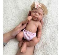 Oppaionaho Lifelike 12'' Pascale Girl Full Body Silicone Reborn Baby Dolls with Hand Rooted Hair Real Life Newborn Babies Doll Advanced Painted Gift